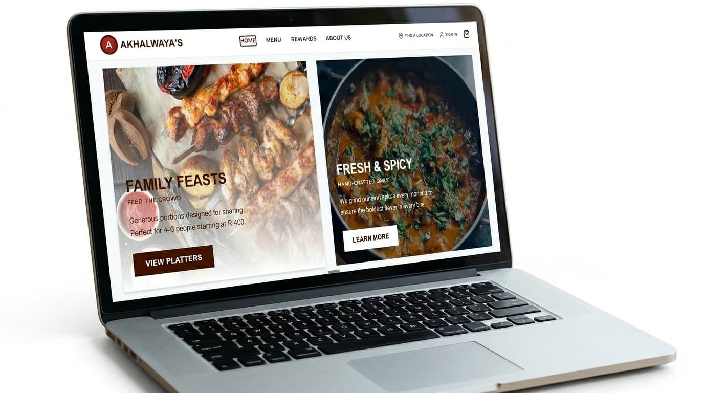 Alkaways full website and storefront on a laptop screen
