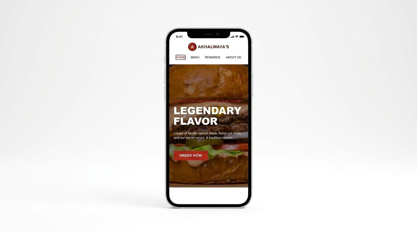 Alkaways landing page viewed on a mobile phone