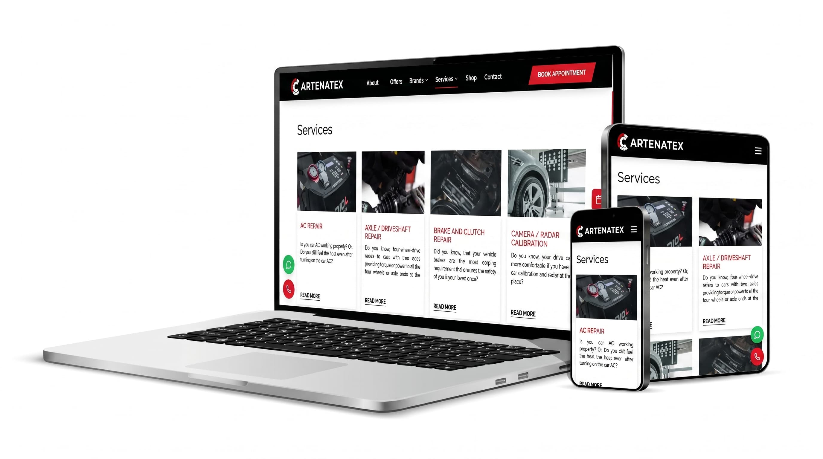Close-up of the Cartenatex storefront product detail page